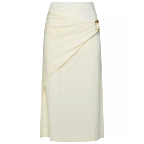 Jil Sander Cream Virgin Wool Skirt White 