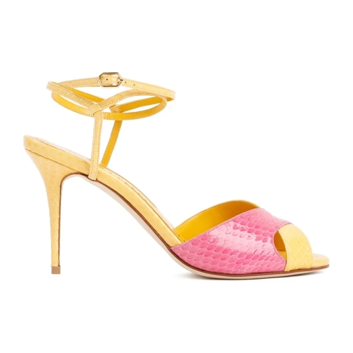 Manolo Blahnik Sandale Yellow And Pink Mumbi Sandal Multicolor