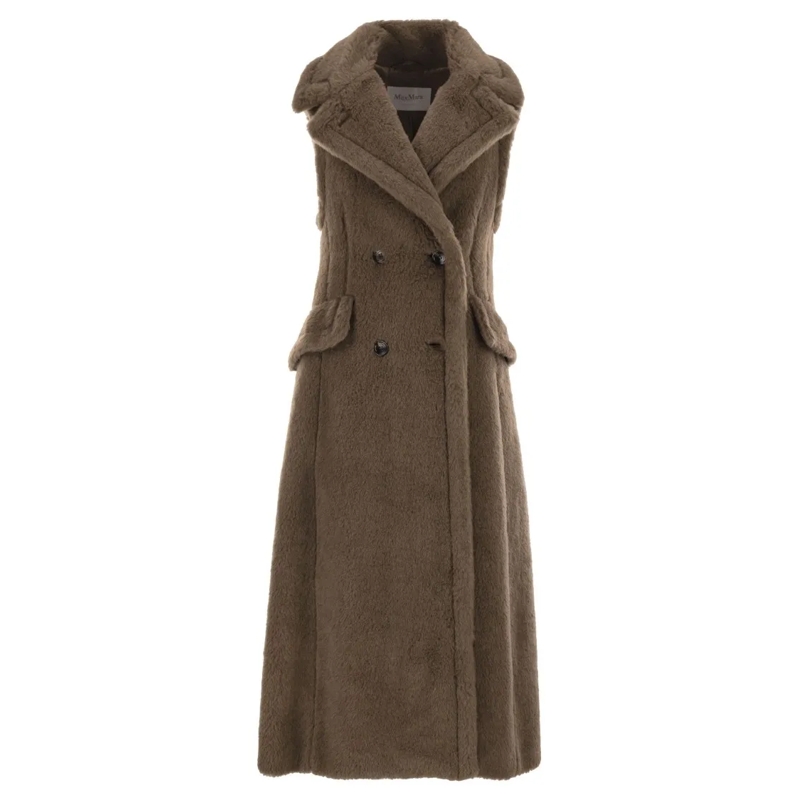 Max Mara Winterjas Boario1234 - Sleeveless Coat In Alpaca And Wool Te Brown