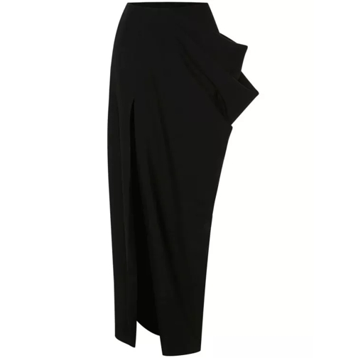 Alexander McQueen Black Slashed Drape Maxi Skirt Black 