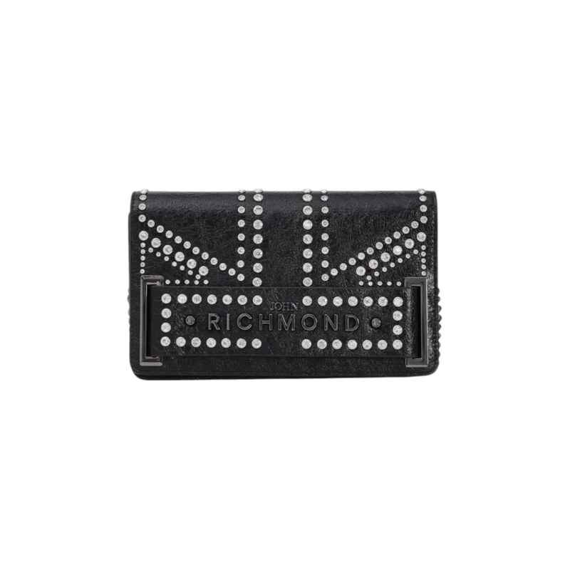 John Richmond Schultertasche Studded Black Polyurethane Shoulder Bag Black