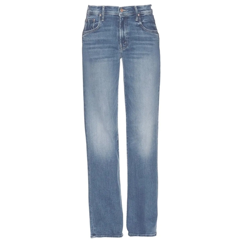 Mother Jeans Classic Five-Pocket Washed Denim Jeans Blue