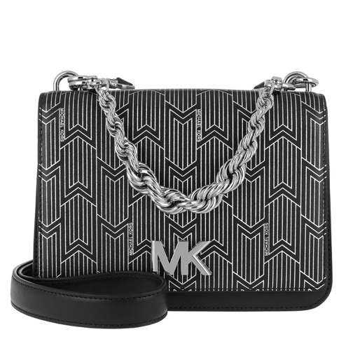 MICHAEL Michael Kors Mott LG Twisted Chain Swag Shoulder Bag Black/Silver Crossbody Bag
