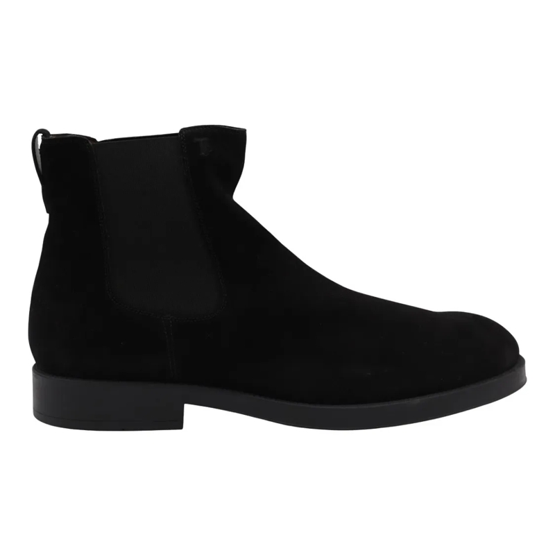 Tod's Stiefel Black Suede Boots With Elastic Side Panels Black