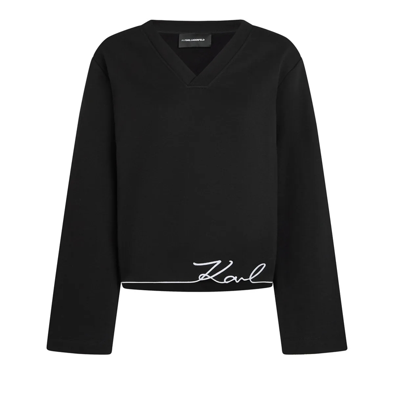 Karl Lagerfeld  Sweatshirt mit KARL-Signatur-Saum schwarz