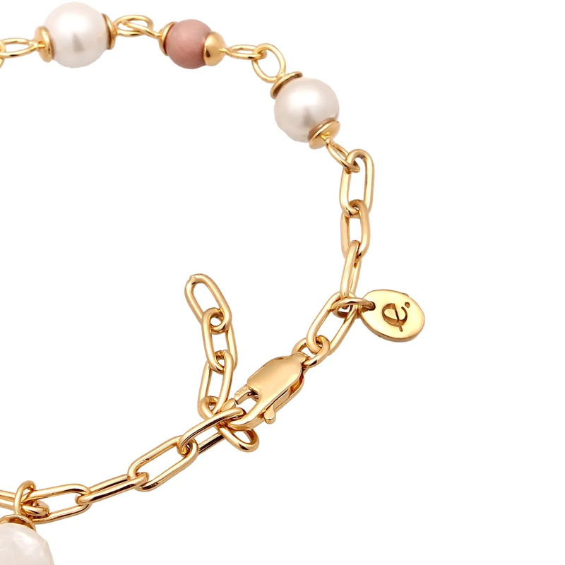 Elli Armband Armband Süßwasserzuchtperlen Rhodonite 925 Sterlin gold(Image 3)