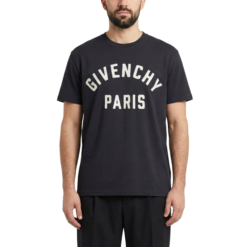 Givenchy T-Shirt Classic Cotton T-Shirt With Arched Logo Black(Image 3)