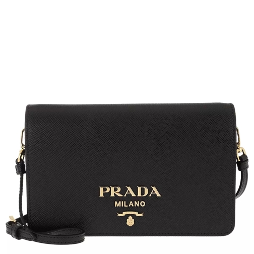 Prada Wallet On Chain Leather Black Crossbody Bag