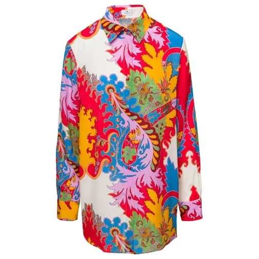 Etro Multicolor Shirt With All-Over Graphic Print In Si Multicolor 
