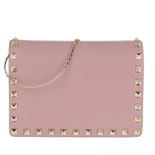 Valentino Garavani Rockstud Wallet On Chain Calf Leather Lip Pink Crossbody Bag