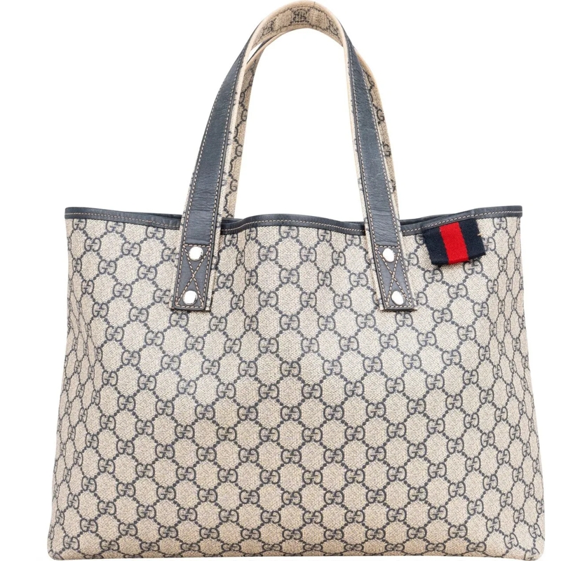 Gucci Tote Gucci Canvas GG Monogram Sherry Line Handbag blau