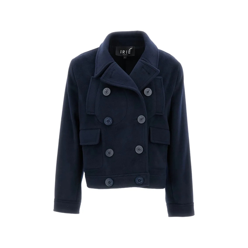 Irie'  Structured Blue Jacket With Front Zipper Closure Blue