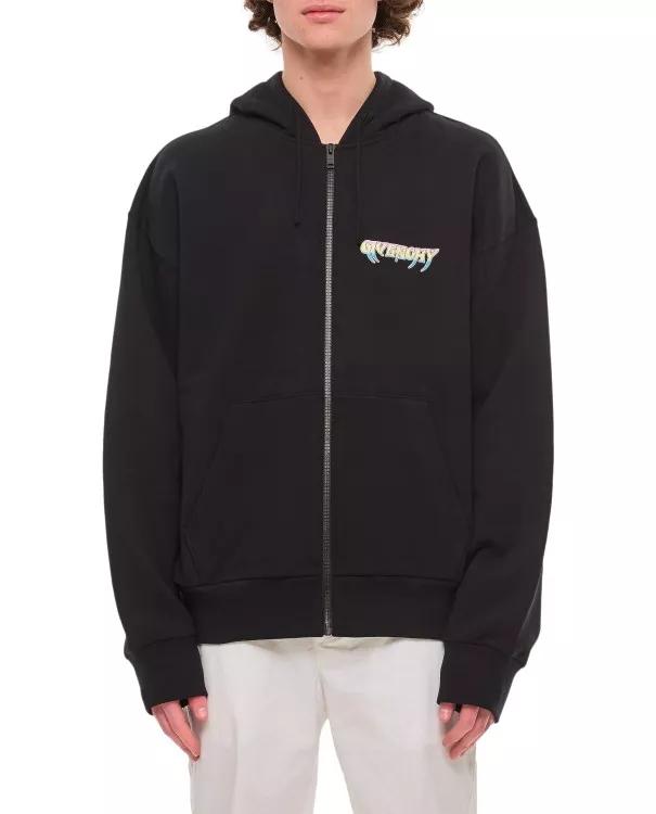 Givenchy - Zip Printed Hoodie - Größe L - black