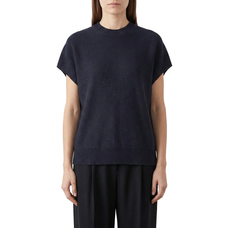 Fabiana Filippi Bluse Pullunder aus Baumwollmix blau(Image 2)