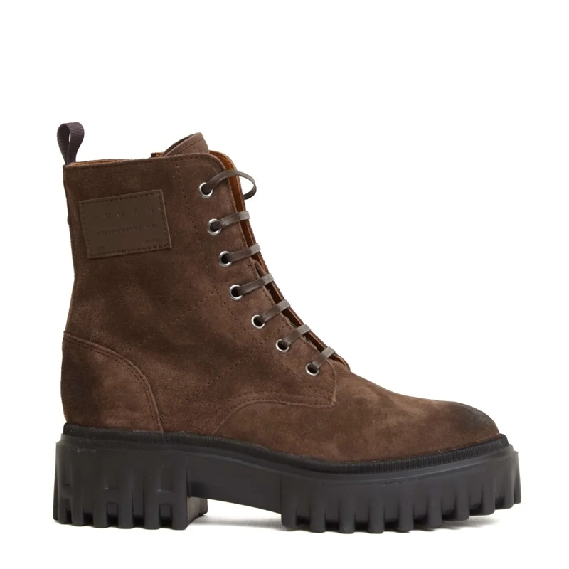 Hogan Stiefel Brown Suede Ankle Boots With Leather Detailing Brown