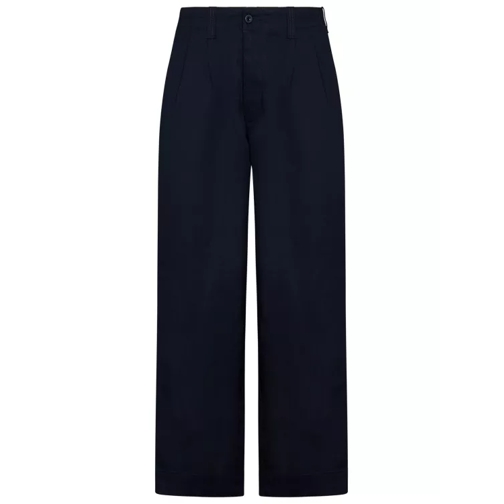 Emporio Armani Navy Blue WideLeg Trousers Blue Hosen