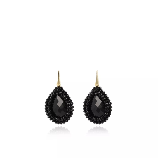 LOTT.gioielli Earrings Glassberry Filled Drop Medium Black Gold Ohrhänger