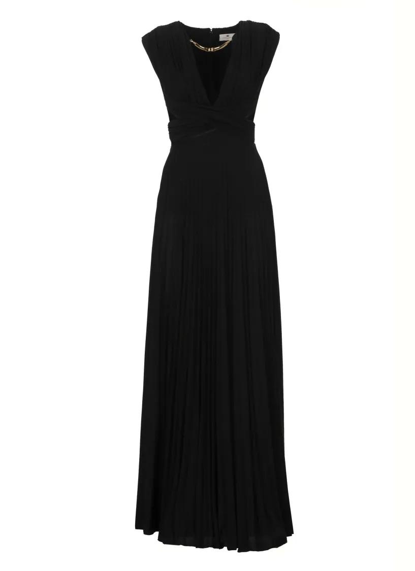 Elisabetta Franchi Lurex Red Carpet Dress Black | Robe de soirée