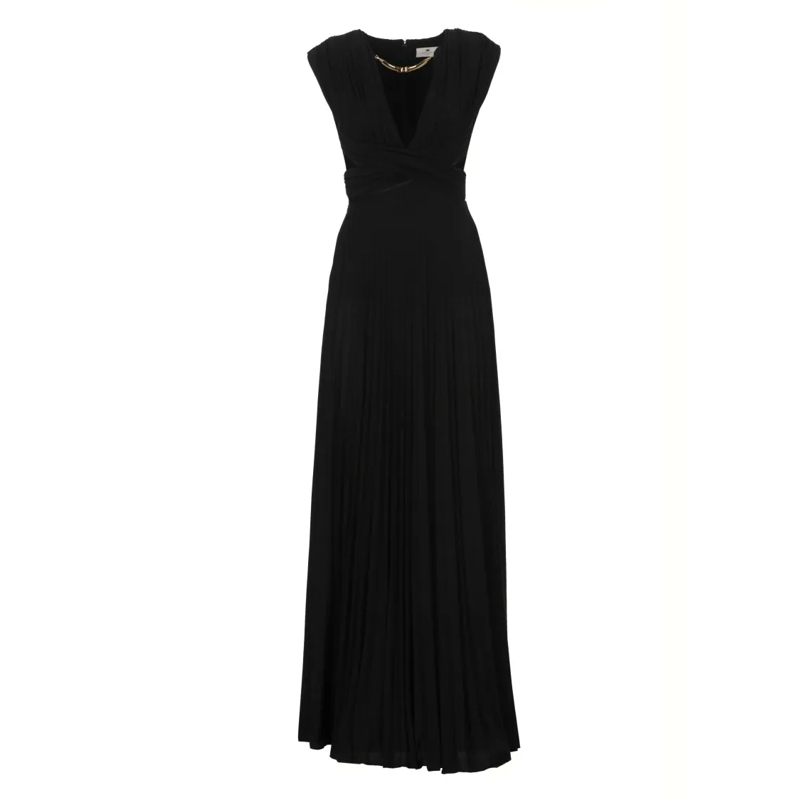 Elisabetta Franchi Robe de soirée Lurex Red Carpet Dress Black