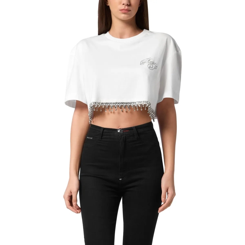 Philipp Plein T-Shirt T-Shirt Rundhalsausschnitt Ss Signature weiss(Image 2)