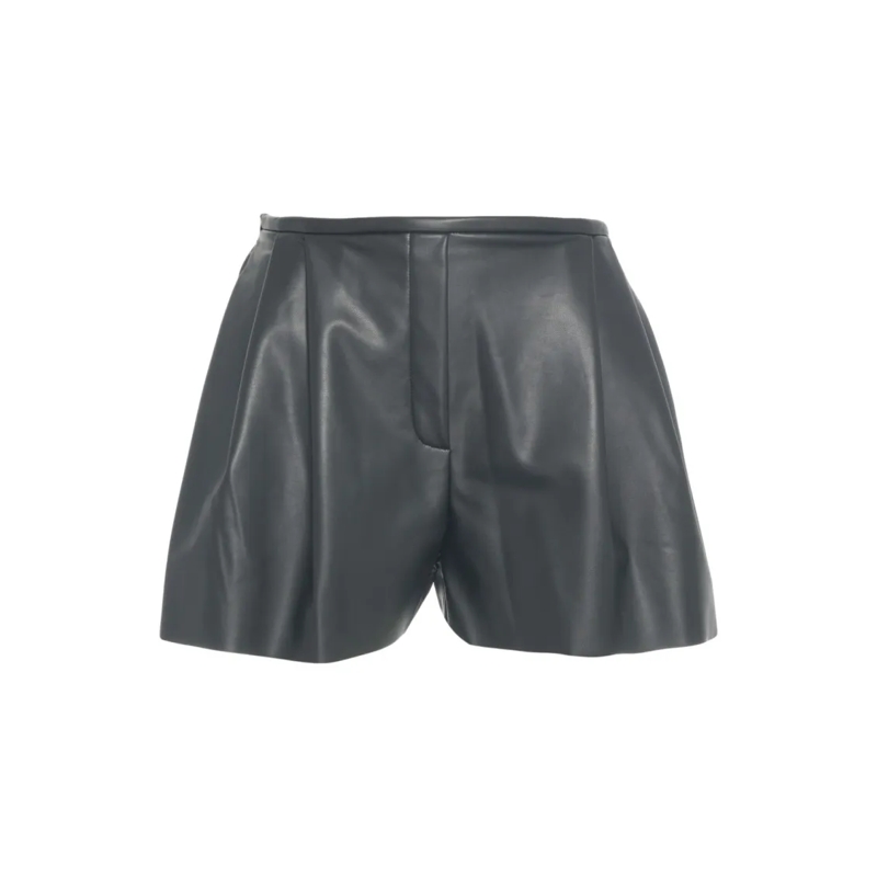 Norma Kamali Casual Shorts Faux Leather Shorts Grey