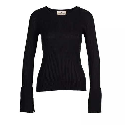 Sminfinity SILKY RIB CREW JUMPER 9999 BLACK Maglione