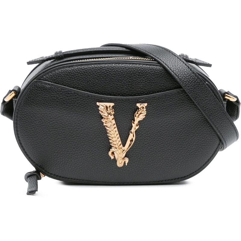 Versace Sac à bandoulière Grainy Calfskin Virtus V Camera Bag schwarz