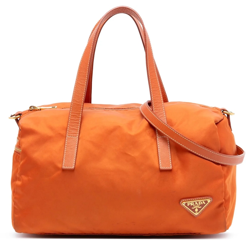 Prada Schultertasche Tessuto Boston Bag orange