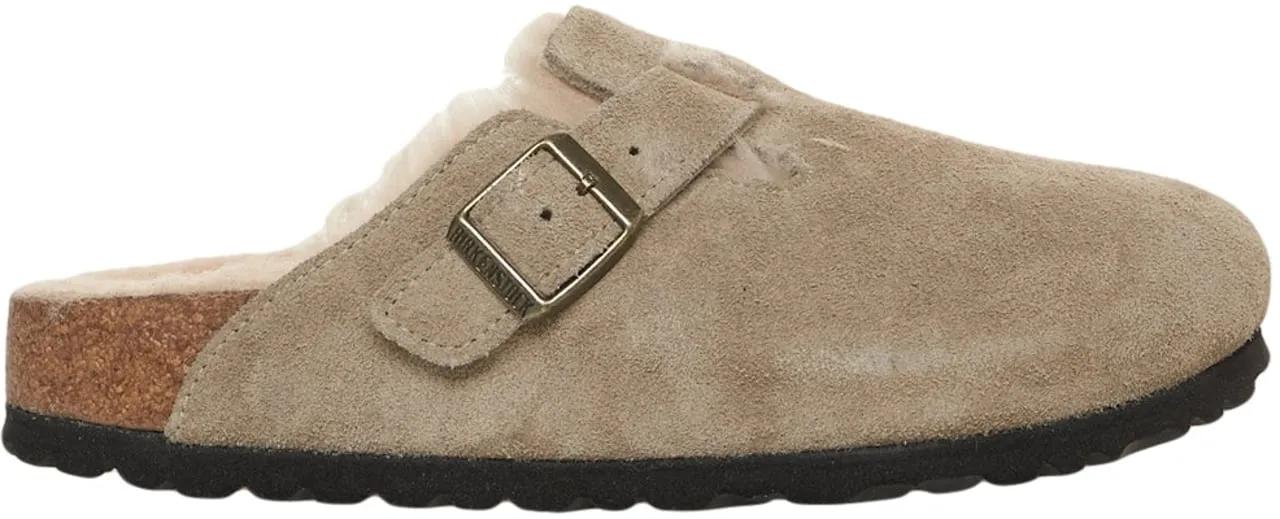 Birkenstock Slipper & Pantoletten - Clogs 'Boston Shearling' - Gr. 37 (EU) - in Beige - für Damen