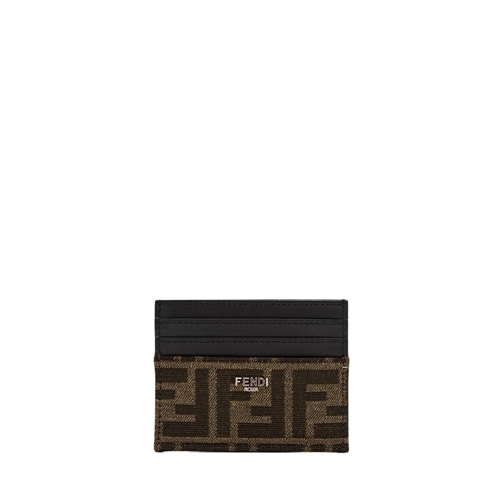 Fendi Porte-monnaie Three-Compartment Jacquard Card Holder With Stama  Brown