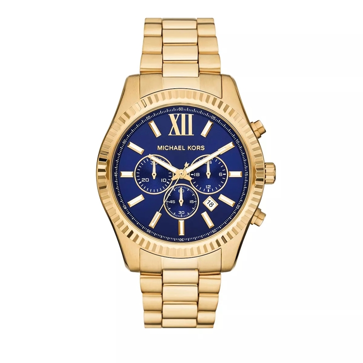 Michael kors blue and gold watch sale