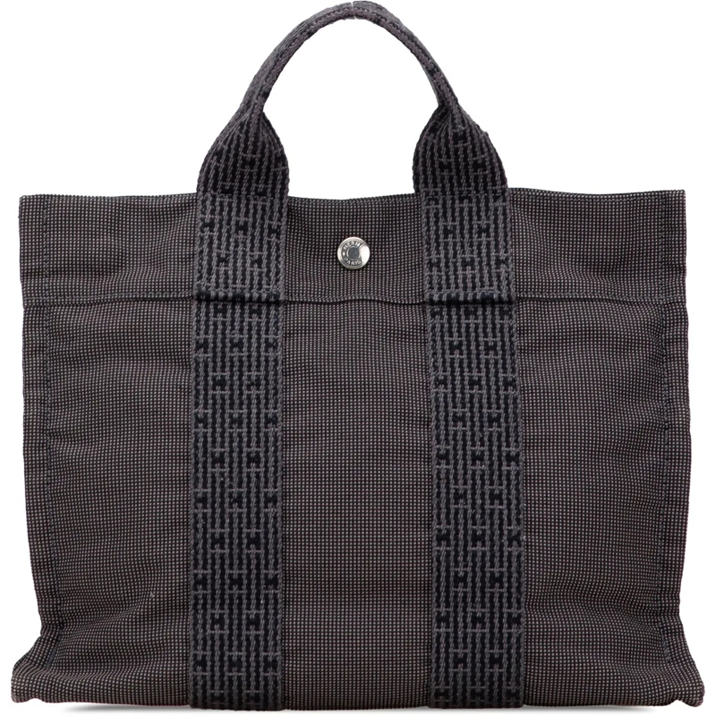 Hermès Shopper Canvas Herline PM grau
