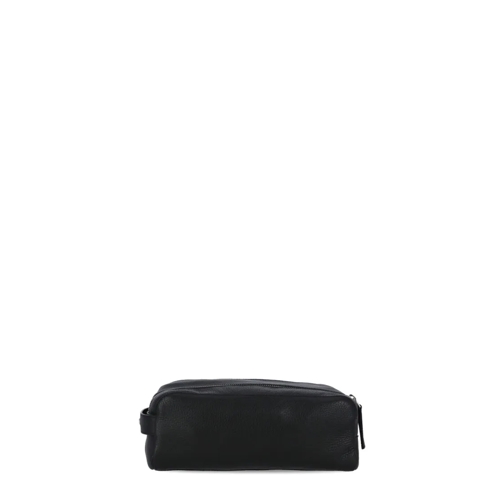 Orciani Crossbody Bag Pebbled Leather Washbag Black