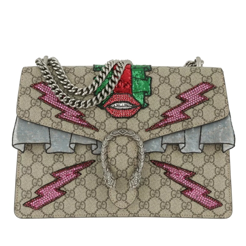Gucci Dionysus GG Supreme Embroidered Bag Taupe Tote