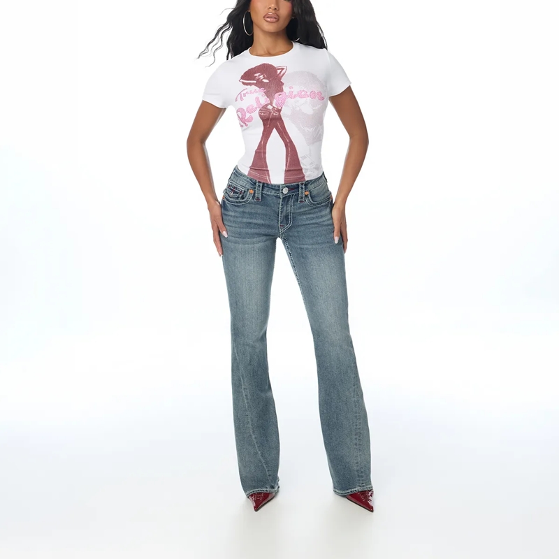 True Religion Ausgestellte Jeans - Modell: Joey- Ausgestelltes Bein- Drehbein- F blau(Image 2)