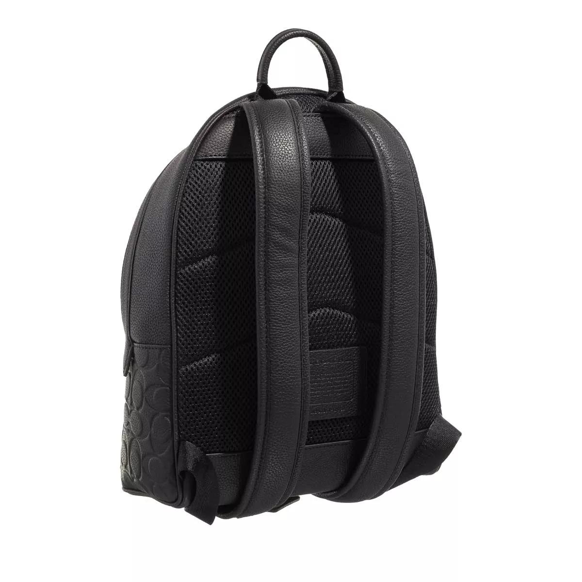 Coach Charter Backpack 24 In Signature Pebble Leather Black Rugzak