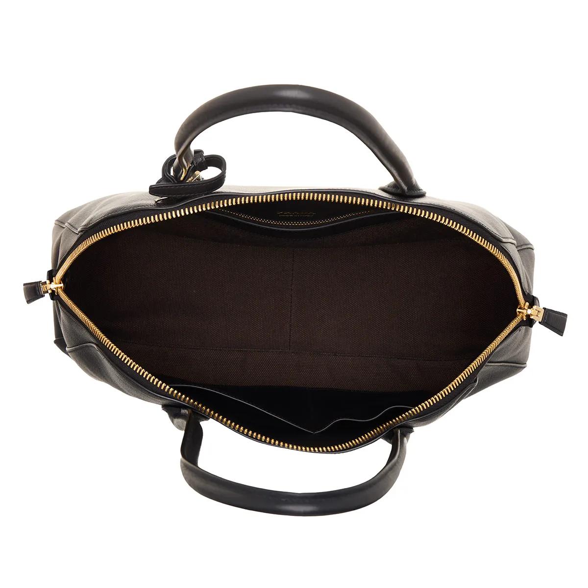 Prada Shoppers Soft Grain Shoppin Bag Medium in zwart
