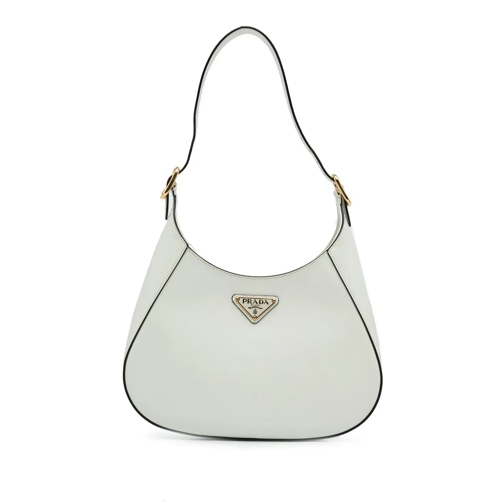 Prada Schultertasche 2013-2014 Spazzolato Cleo Hobo weiß
