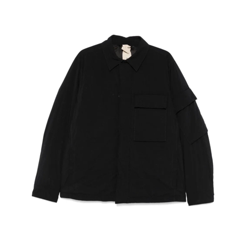 Ten C Veste de transition Shirt Jacket With Pockets Black