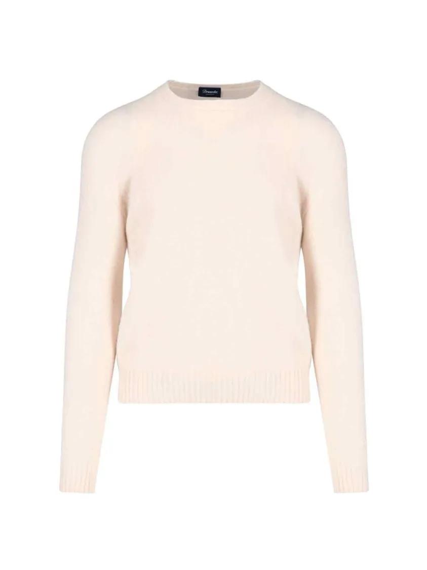 Thumbnail - Drumohr - Basic Sweater In Pink Wool Light Shade - Größe 50 - beige