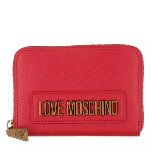 Love Moschino Wallet Smooth   Rosso Portemonnaie mit Zip-Around-Reißverschluss