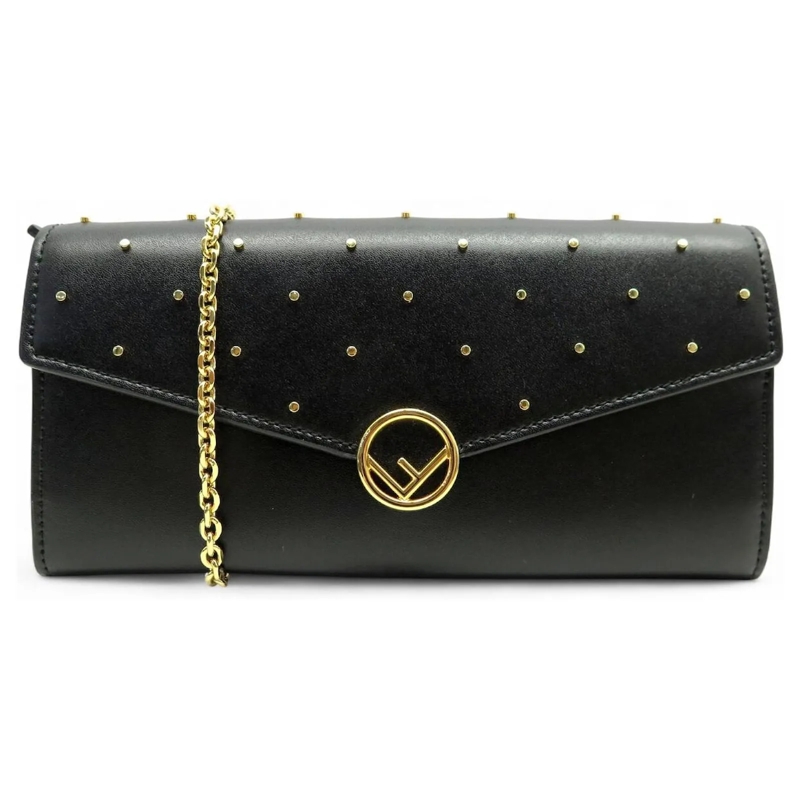 Fendi Geldbörse NEUE FENDI KONTINENTAL-GELDBÃ–RSE MIT KETTE WOC NA schwarz