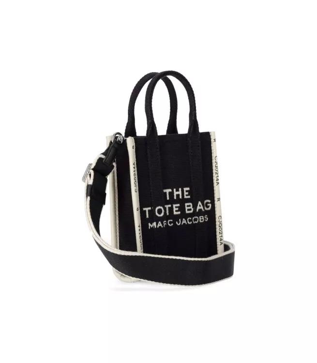 Marc Jacobs Hengseltassen The Jacquard Mini Tote Black Bag in zwart