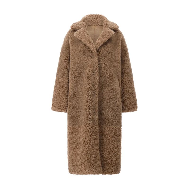 STUDIO AR Blazer Wendemantel Floor aus Teddyfell Braun