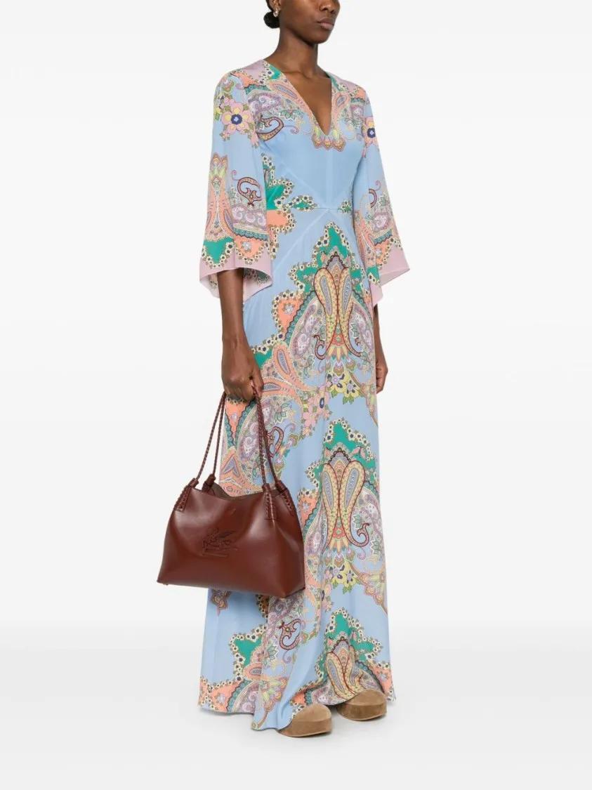 ETRO Crossbody bags Chestnut Brown Leather Bag With Braided Handle And in bruin