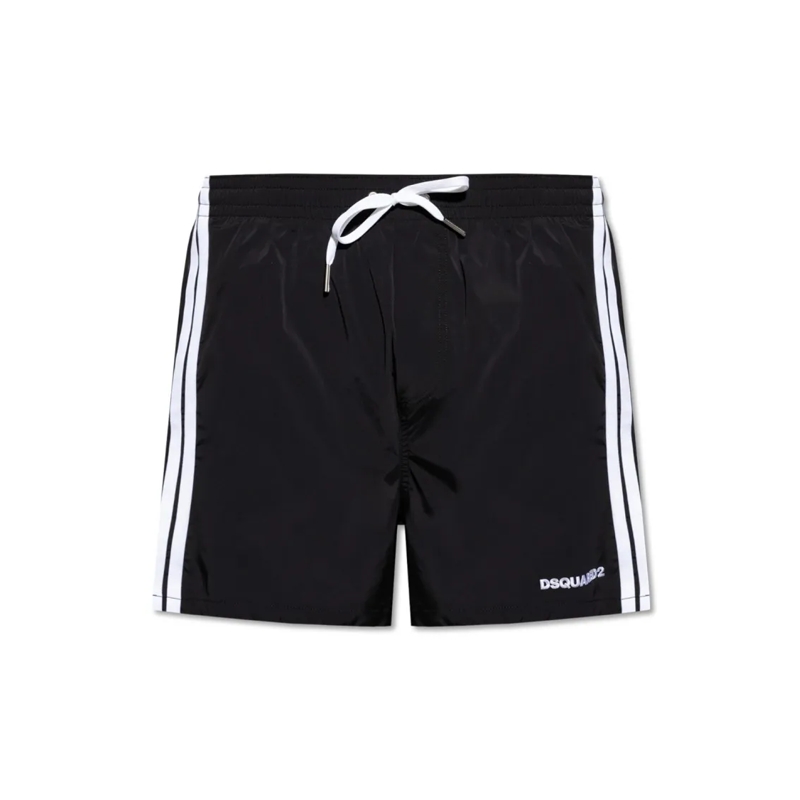 Dsquared2  Logo Boxer Midi Swim Shorts Black