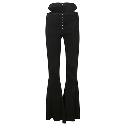 Mugler  Cut-Out Wide Leg Trousers Black