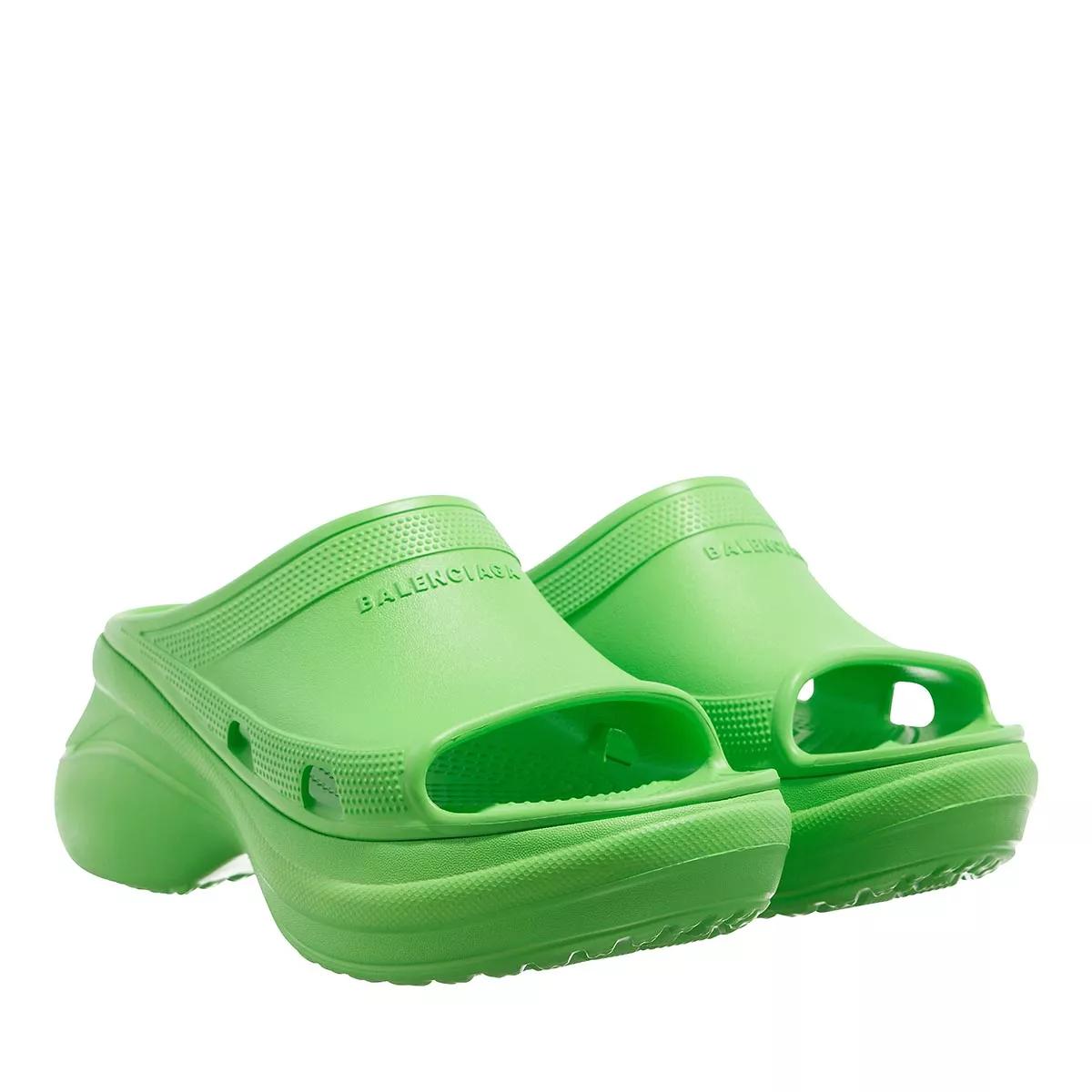 Balenciaga Pool Slide Crocs Rubber Neon Green Slipin skor