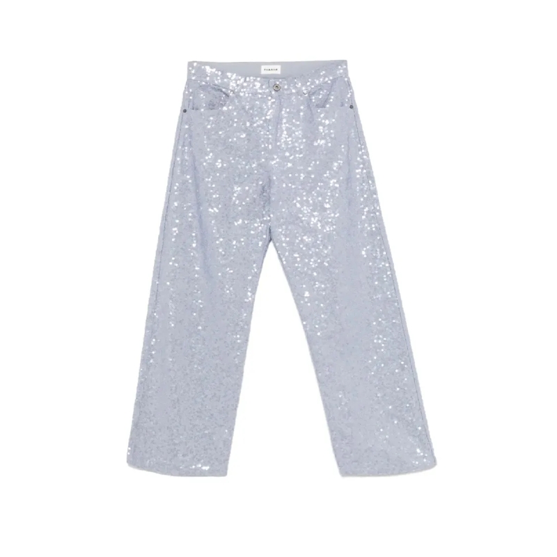 P.A.R.O.S.H. Jeans Wide-Leg Jeans With Sequined Accents Blue