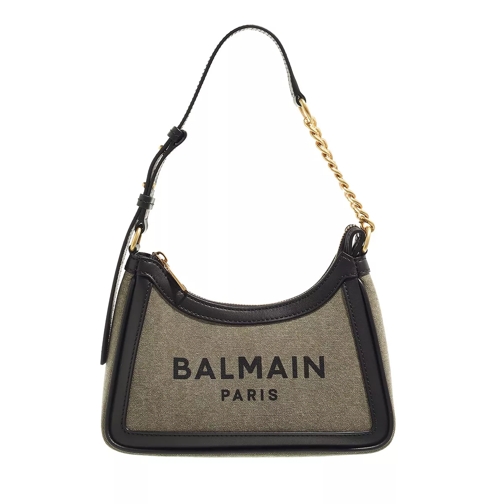 Balmain B-Army Logo Shoulder Bag Canvas Khaki/Black Pochette-väska